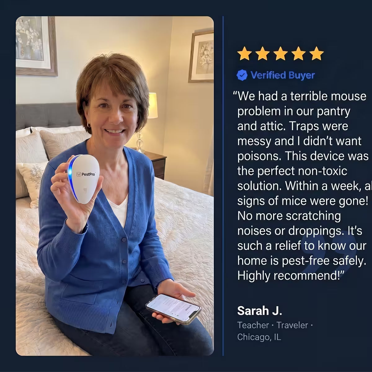 PestPro™ Ultrasonic Pest Repeller - Rodents & 14 other pests